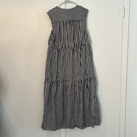 Everlane Black and White Gingham Midi Dress - Picture 3 of 5